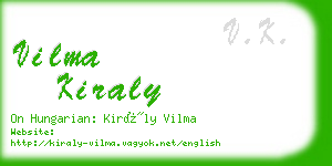 vilma kiraly business card